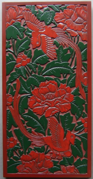 紅花緑葉の壁飾り　全体画像