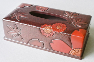 桜と紅葉と菊文様のティッシュボックス