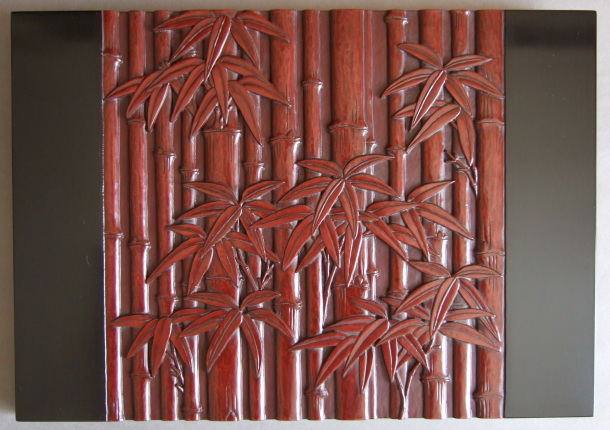 竹文様の壁飾り